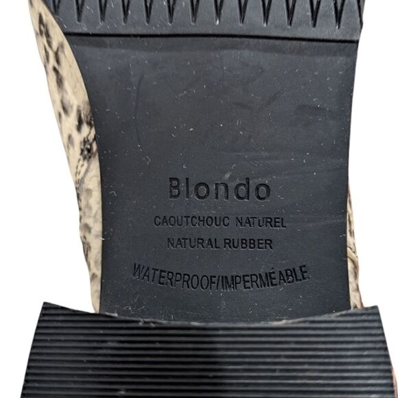 Blondo Elvina Waterproof Women's Natural Snake Ankle Bootie Size 7.5M B5768-236 - Picture 9 of 9